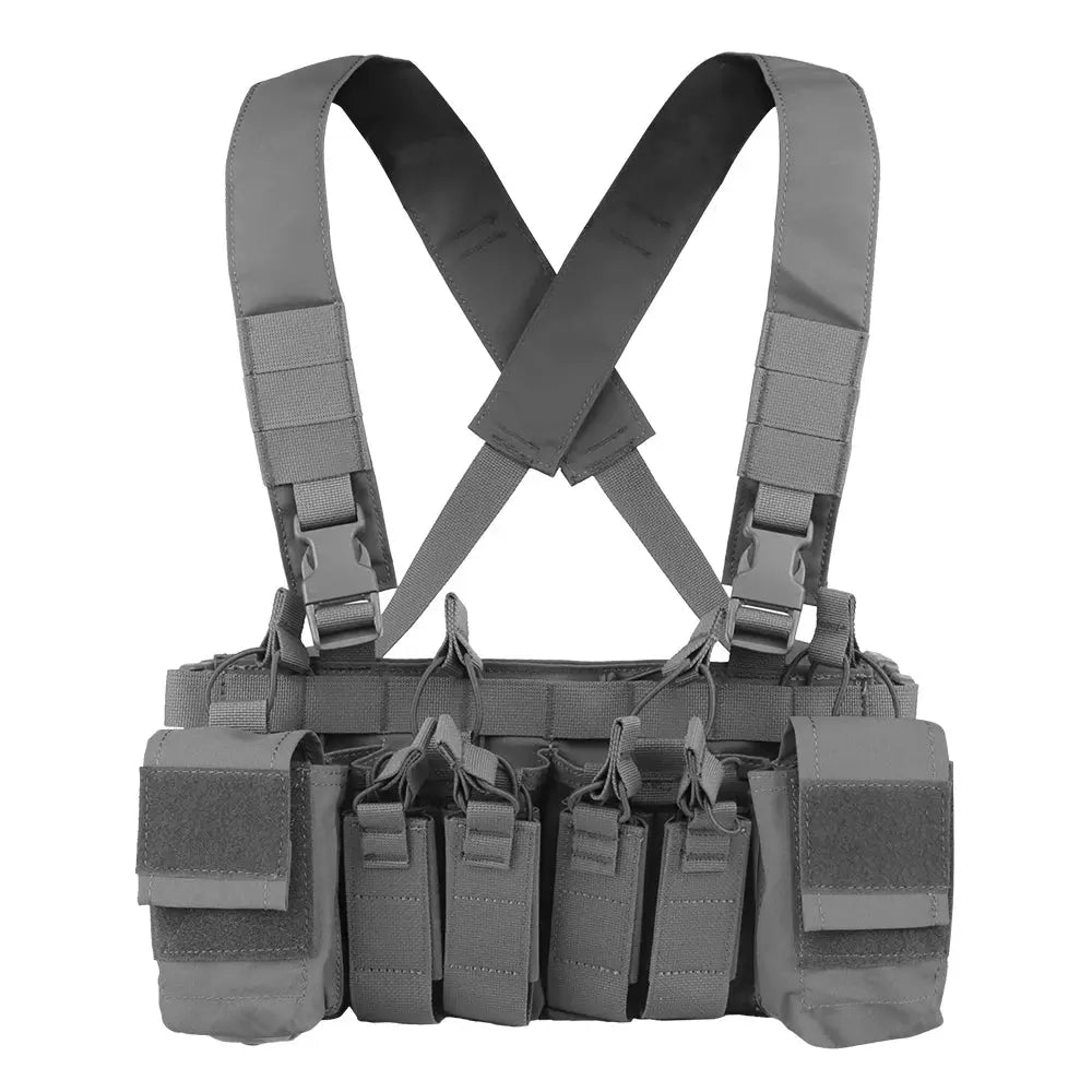Gilet tactique chest rig avec poches avant et portes chargeurs Zone Tactique