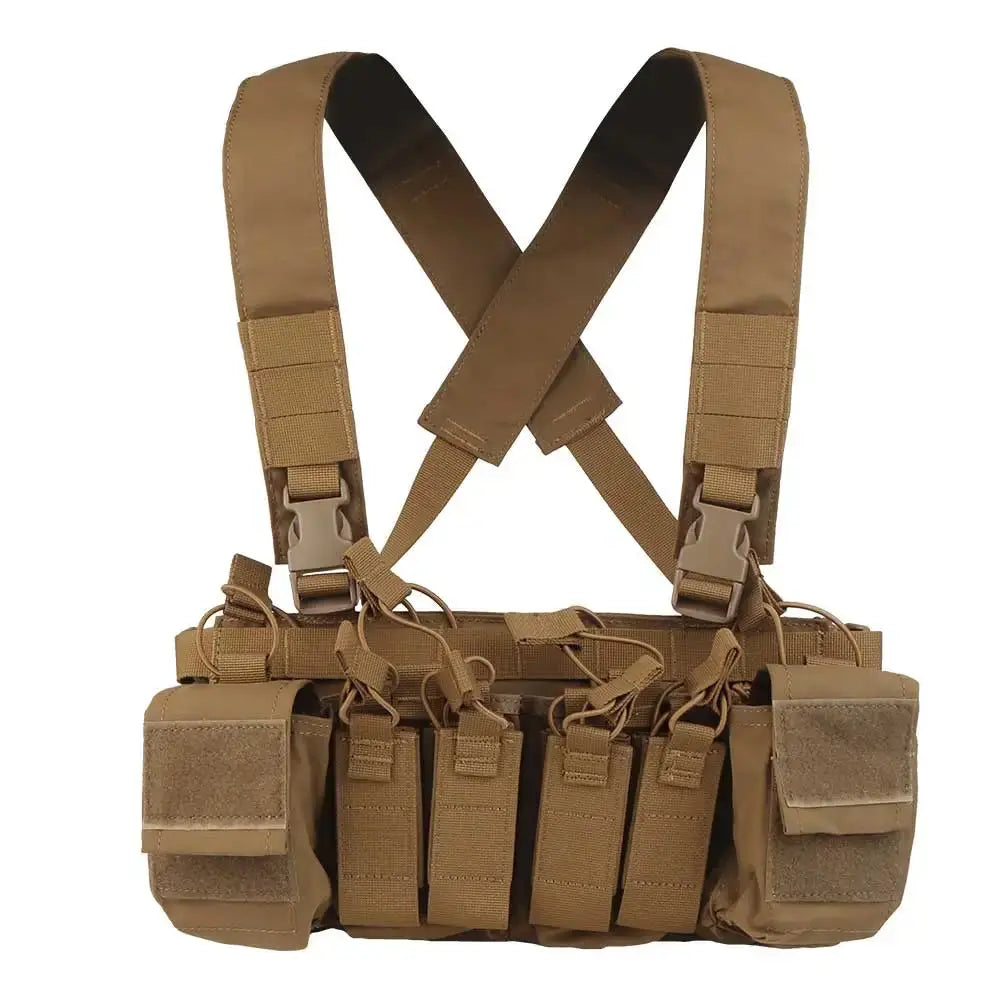 Gilet tactique chest rig avec poches avant et portes chargeurs Zone Tactique