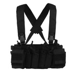 Gilet tactique chest rig avec poches avant et portes chargeurs 
