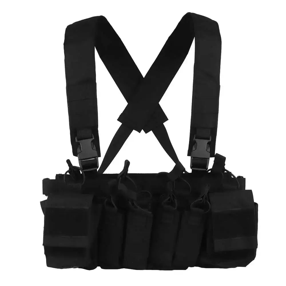 Gilet tactique chest rig avec poches avant et portes chargeurs Zone Tactique