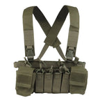 Gilet tactique chest rig avec poches avant et portes chargeurs 