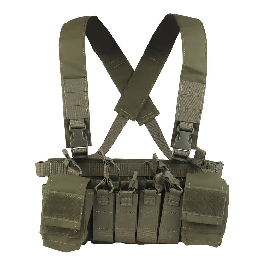 Gilet tactique chest rig avec poches avant et portes chargeurs Zone Tactique