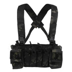 Gilet tactique chest rig avec poches avant et portes chargeurs 