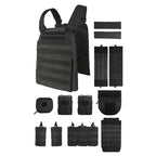 Gilet tactique lourd type plate carrier avec ensemble de poches 