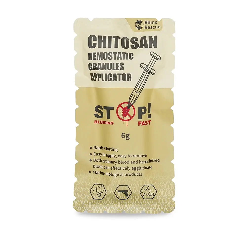 Granules hémostatiques chitosan avec applicateur usage trauma avancé Zone Tactique