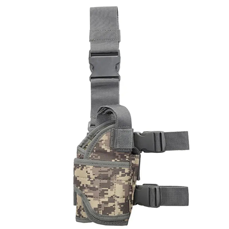 Holster de cuisse pour droitier avec rétention et double sangle 