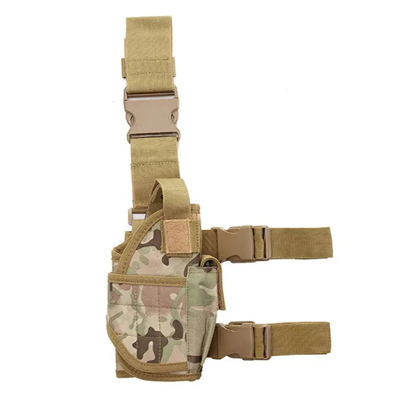 Holster de cuisse pour droitier avec rétention et double sangle 