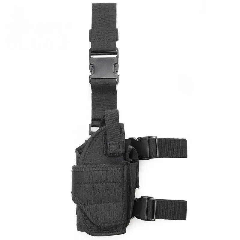 Holster de cuisse pour droitier avec rétention et double sangle 