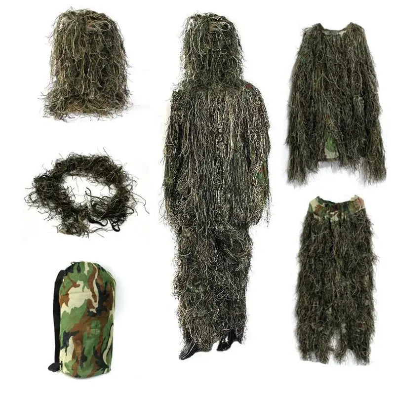 Kit tenue complète camouflage ghillie 3D dissimulation avancée Zone Tactique