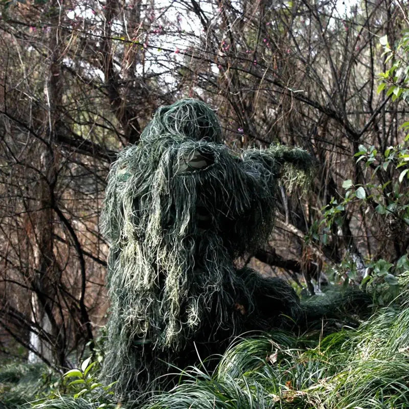 Kit tenue complète camouflage ghillie 3D dissimulation avancée 