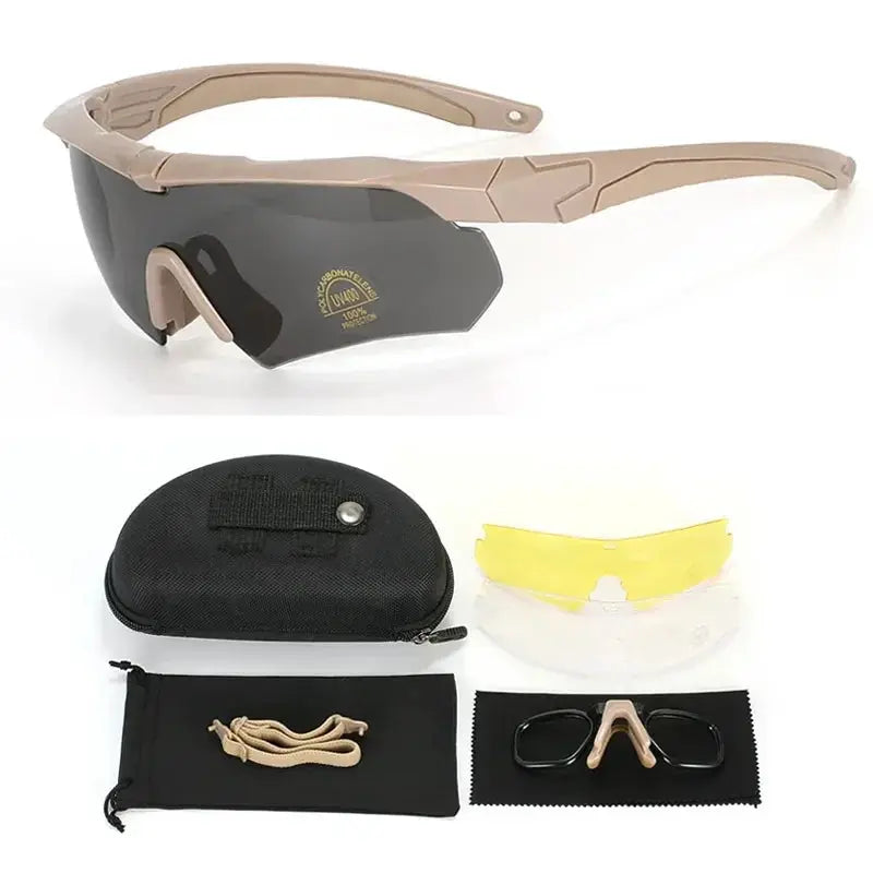 Lunettes balistiques tactiques de tir protection visuelle anti éclats 