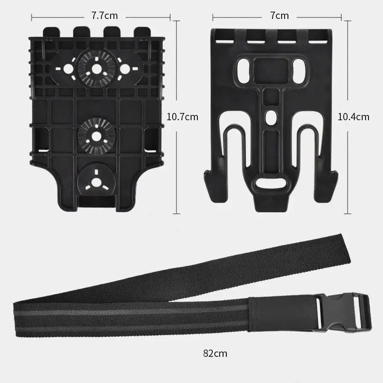 Plaque de cuisse tactique avec kit support holster fixation clip 