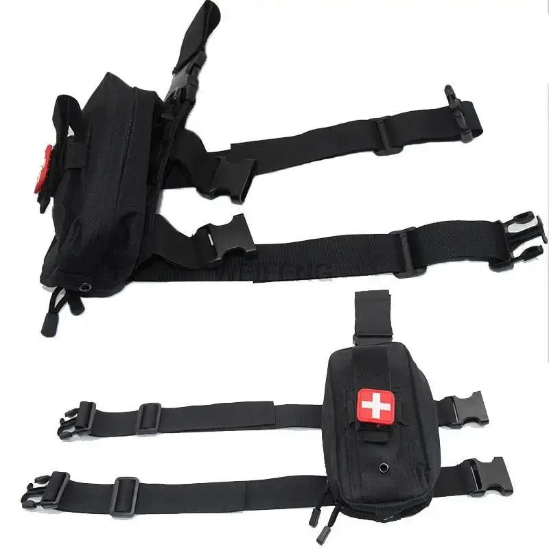 Plateforme de cuisse tactique drop leg MOLLE et pochette IFAK 