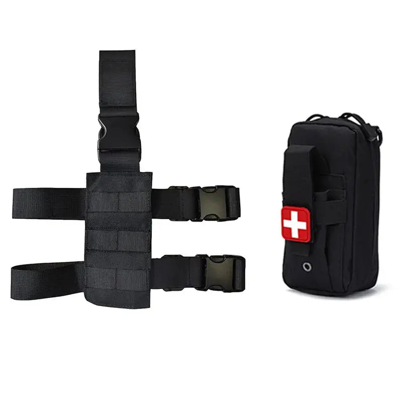 Plateforme de cuisse tactique drop leg MOLLE et pochette IFAK 