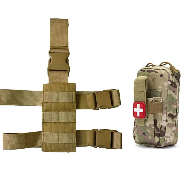 Plateforme de cuisse tactique drop leg MOLLE et pochette IFAK 