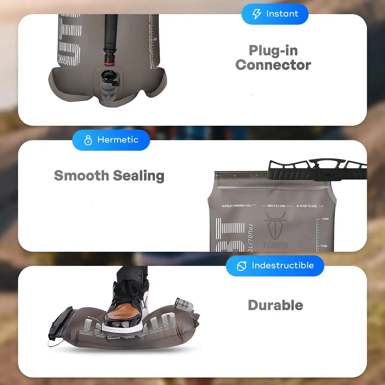 Poche à eau tactique multiformat pour sac d'hydratation militaire Zone Tactique