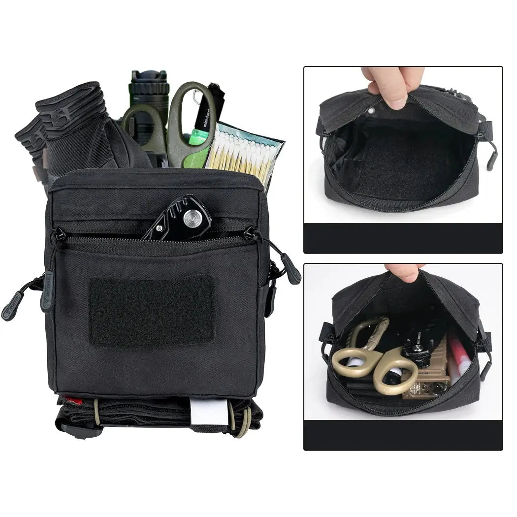 Poche tactique MOLLE multi usage admin et outils avec zip frontal 