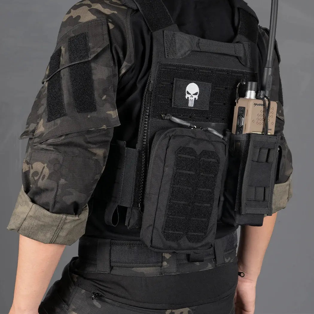 Poche utilitaire tactique plate admin MOLLE lasercut 