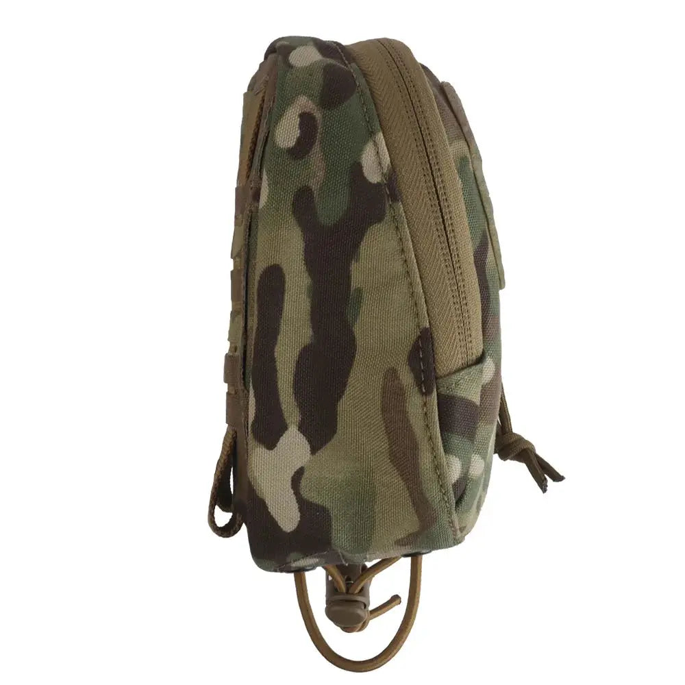 Pochette MOLLE AG tactique compacte format arrondi fermeture zip 
