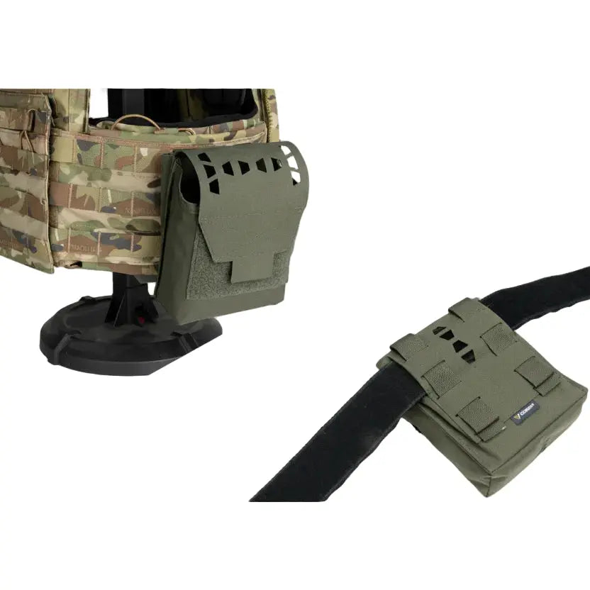 Pochette tactique MOLLE à rabat fermeture rapide avec ouvertures 