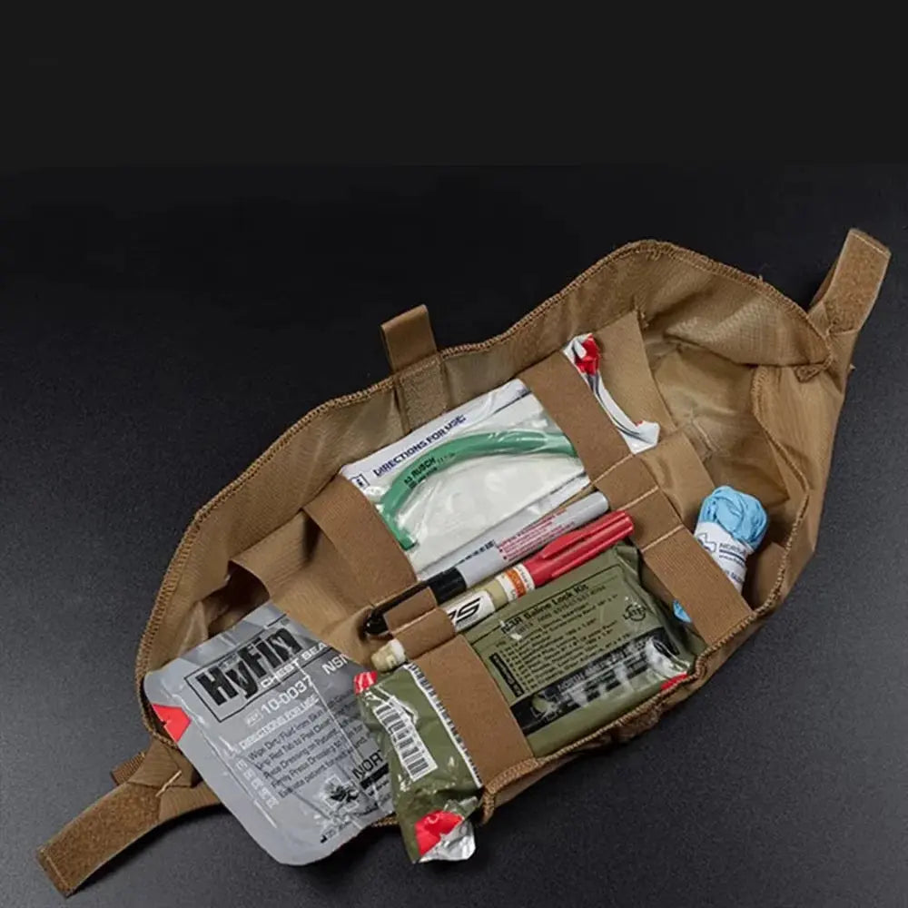 Pochette trauma tactique plate VELCRO avec ouverture frontale 