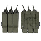Pochette triple chargeurs longs 9mm type MP5 MOLLE rétention élastique Zone Tactique