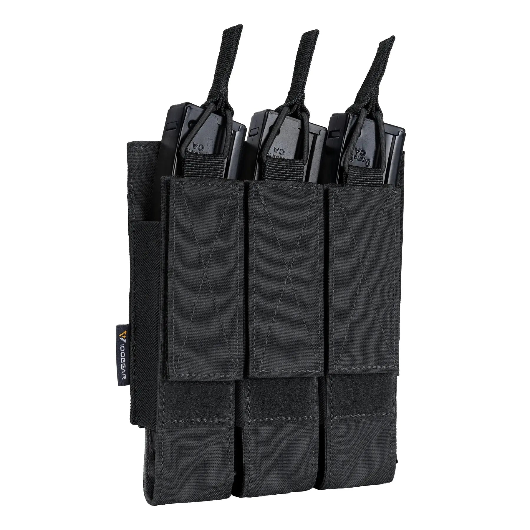 Pochette triple chargeurs longs 9mm type MP5 MOLLE rétention élastique Zone Tactique