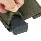 Porte chargeur double MOLLE open top rétention par serrage tissu Zone Tactique