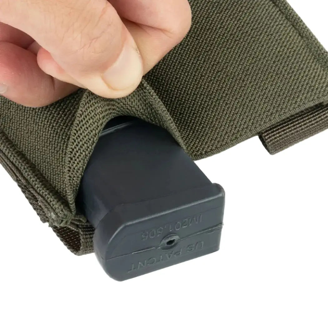 Porte chargeur double MOLLE open top rétention par serrage tissu Zone Tactique