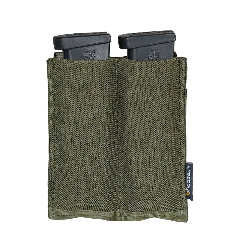 Porte chargeur double MOLLE open top rétention par serrage tissu Zone Tactique