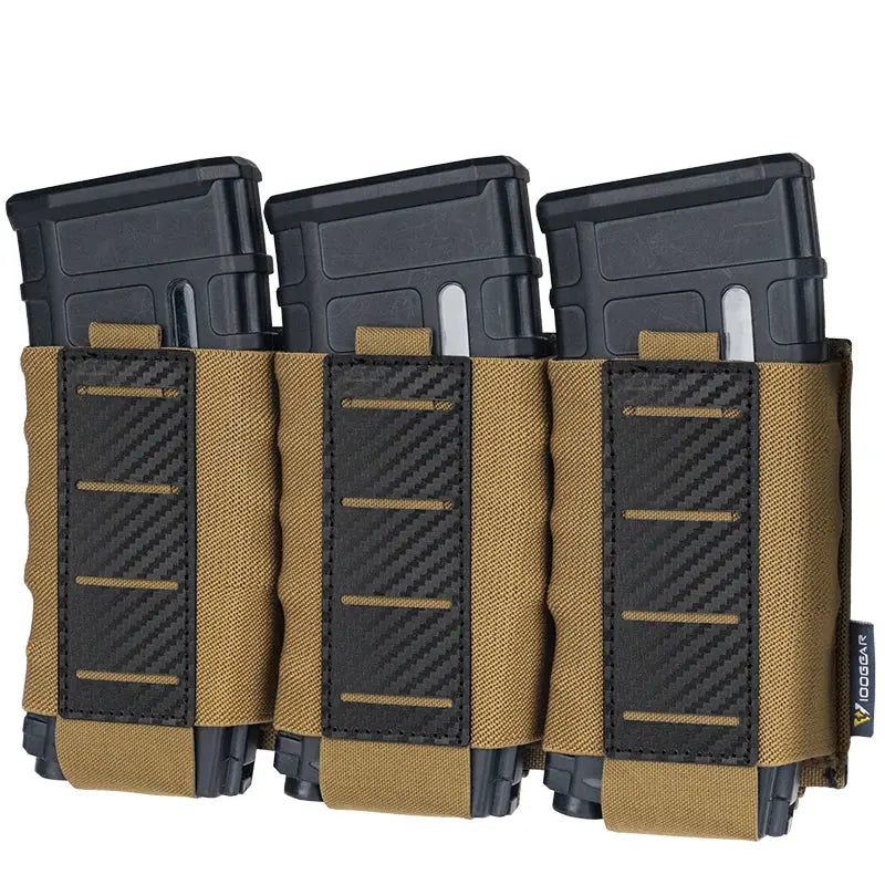 Porte chargeur rigide triple 5.56mm MOLLE maintien renforcé serrage Zone Tactique
