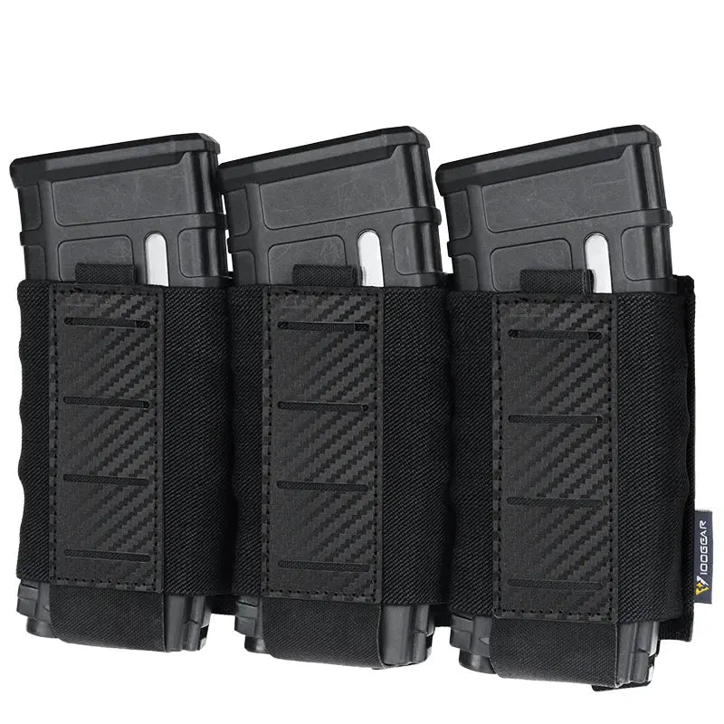 Porte chargeur rigide triple 5.56mm MOLLE maintien renforcé serrage Zone Tactique