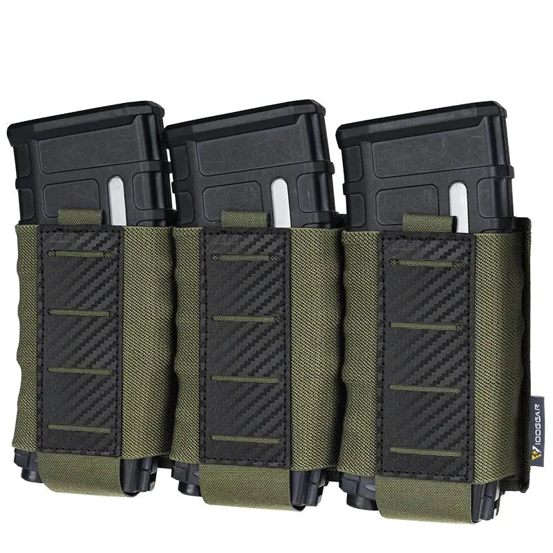Porte chargeur rigide triple 5.56mm MOLLE maintien renforcé serrage Zone Tactique