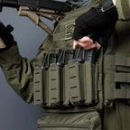 Porte chargeurs MOLLE triple 9mm et 5.56mm maintien sécurisé élastique Zone Tactique