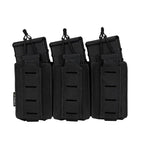 Porte chargeurs MOLLE triple 9mm et 5.56mm maintien sécurisé élastique Zone Tactique