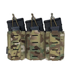 Porte chargeurs MOLLE triple 9mm et 5.56mm maintien sécurisé élastique Zone Tactique