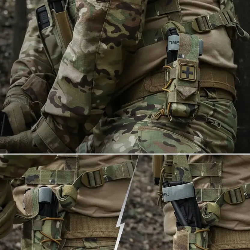 Porte-tourniquet MOLLE ouvert accès rapide équipement médical 