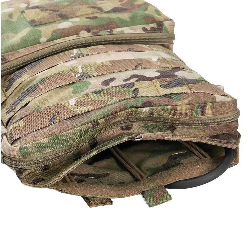 Sac backpanel MOLLE multi poches avec compartiment hydratation 3L 