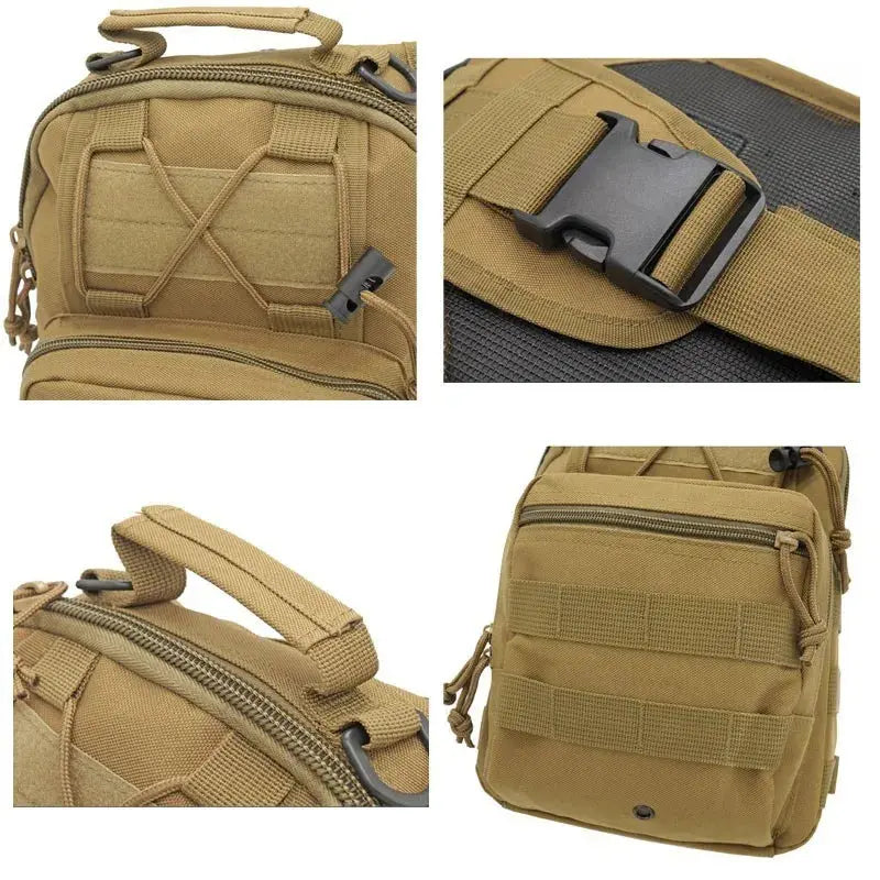 Sac bandoulière tactique EDC compact avec renfort dorsal 