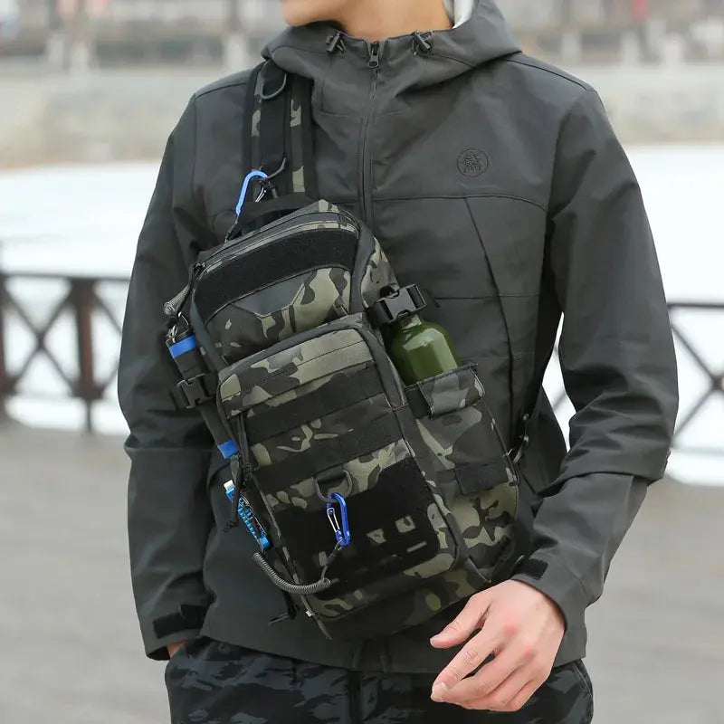Sac de poitrine EDC outdoor avec panneau MOLLE et VELCRO 
