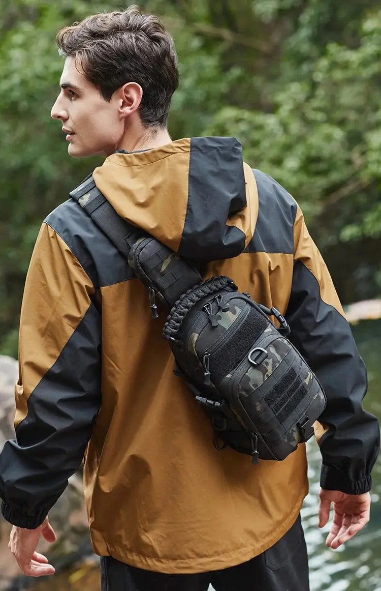 Sac poitrine tactique EDC panneau MOLLE pour port croisé 