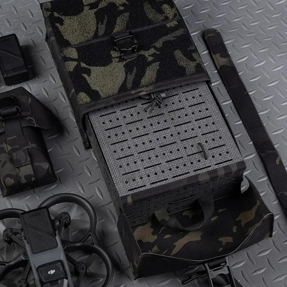 Sacoche MOLLE tactique pour transport de drone compact FPV terrain 