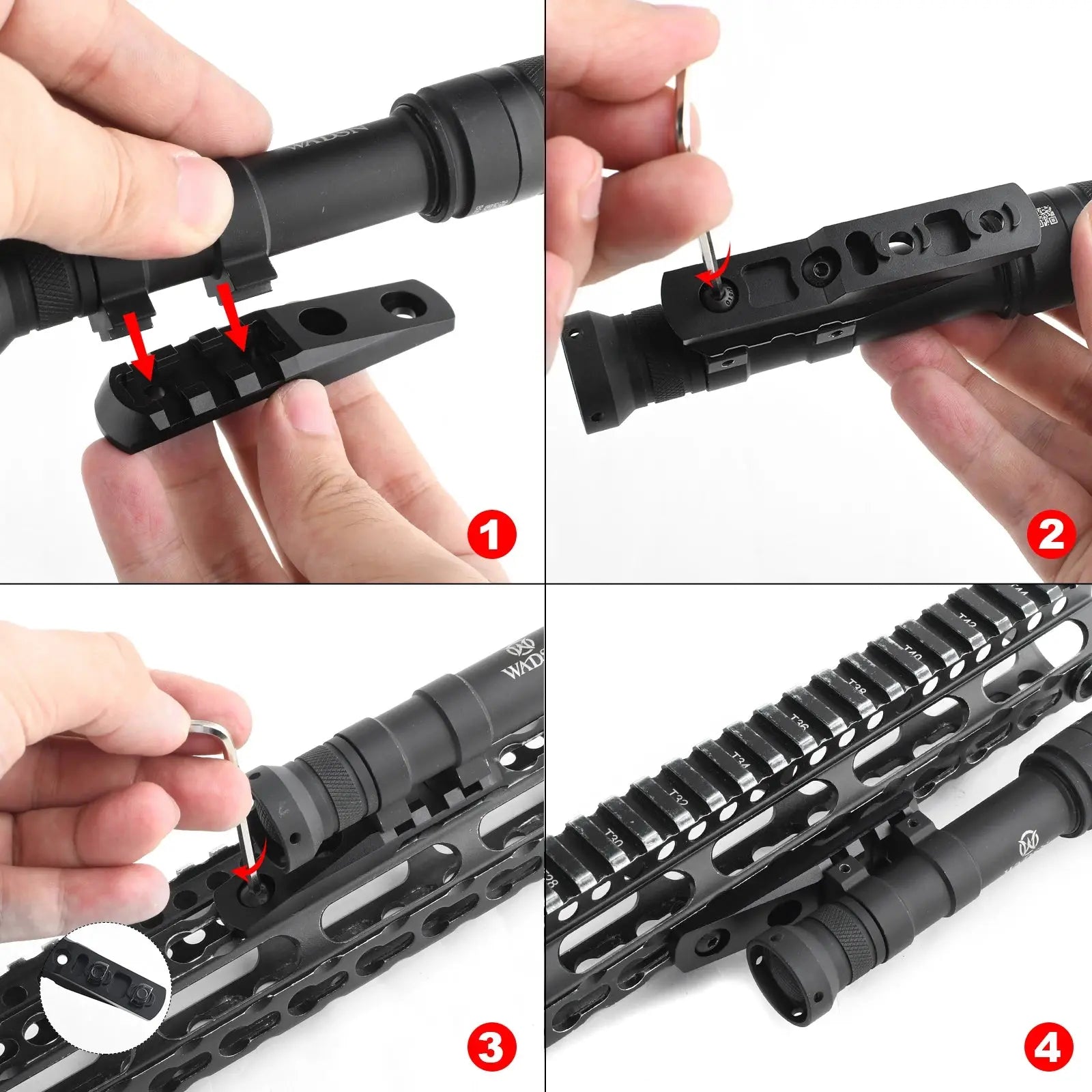 Support de lampe picatinny offset aluminium fixation M-LOK & K-MOD 